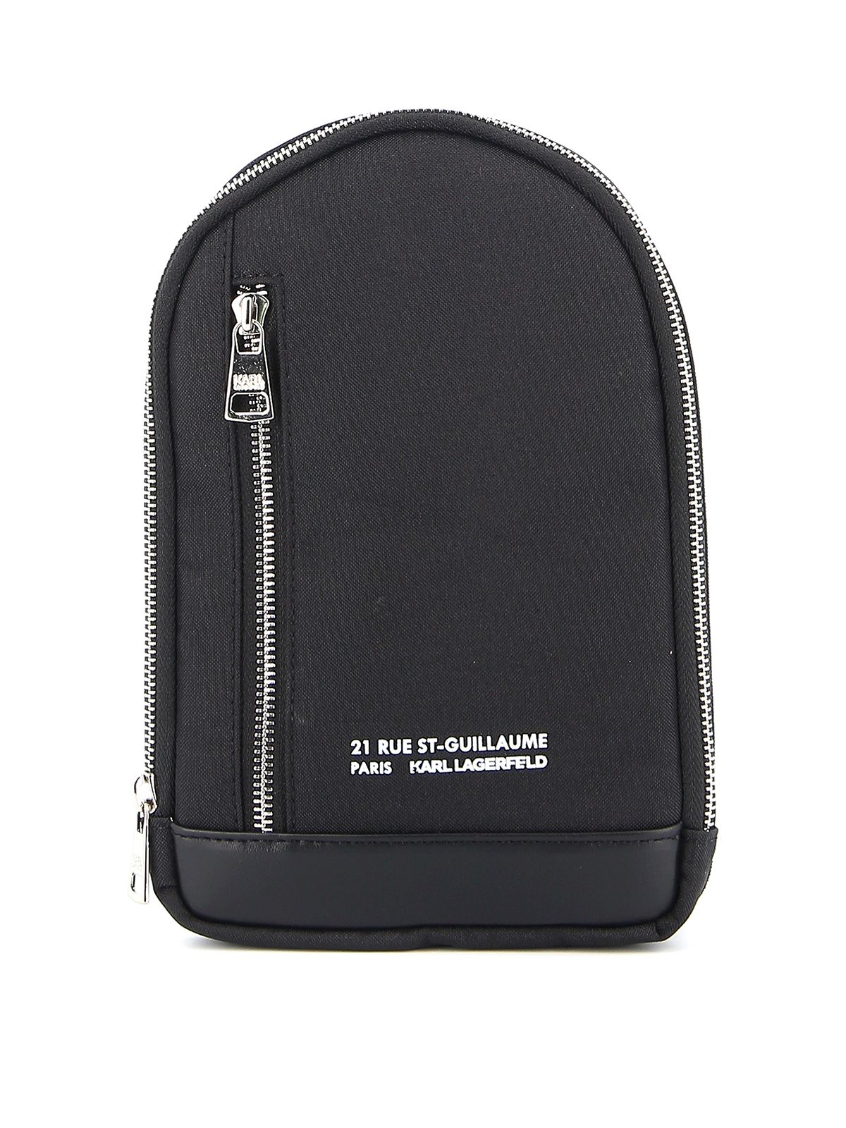 Karl Lagerfeld Logo Printed Cross Body Bag In Black