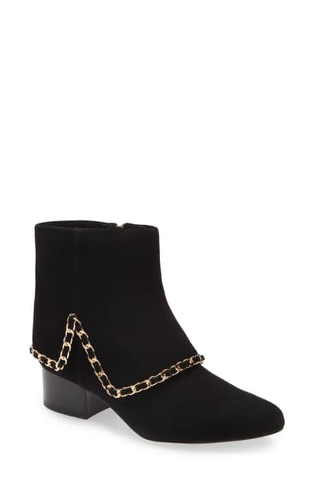 Karl Lagerfeld Cassie Woven Chain Boot In Black Leather