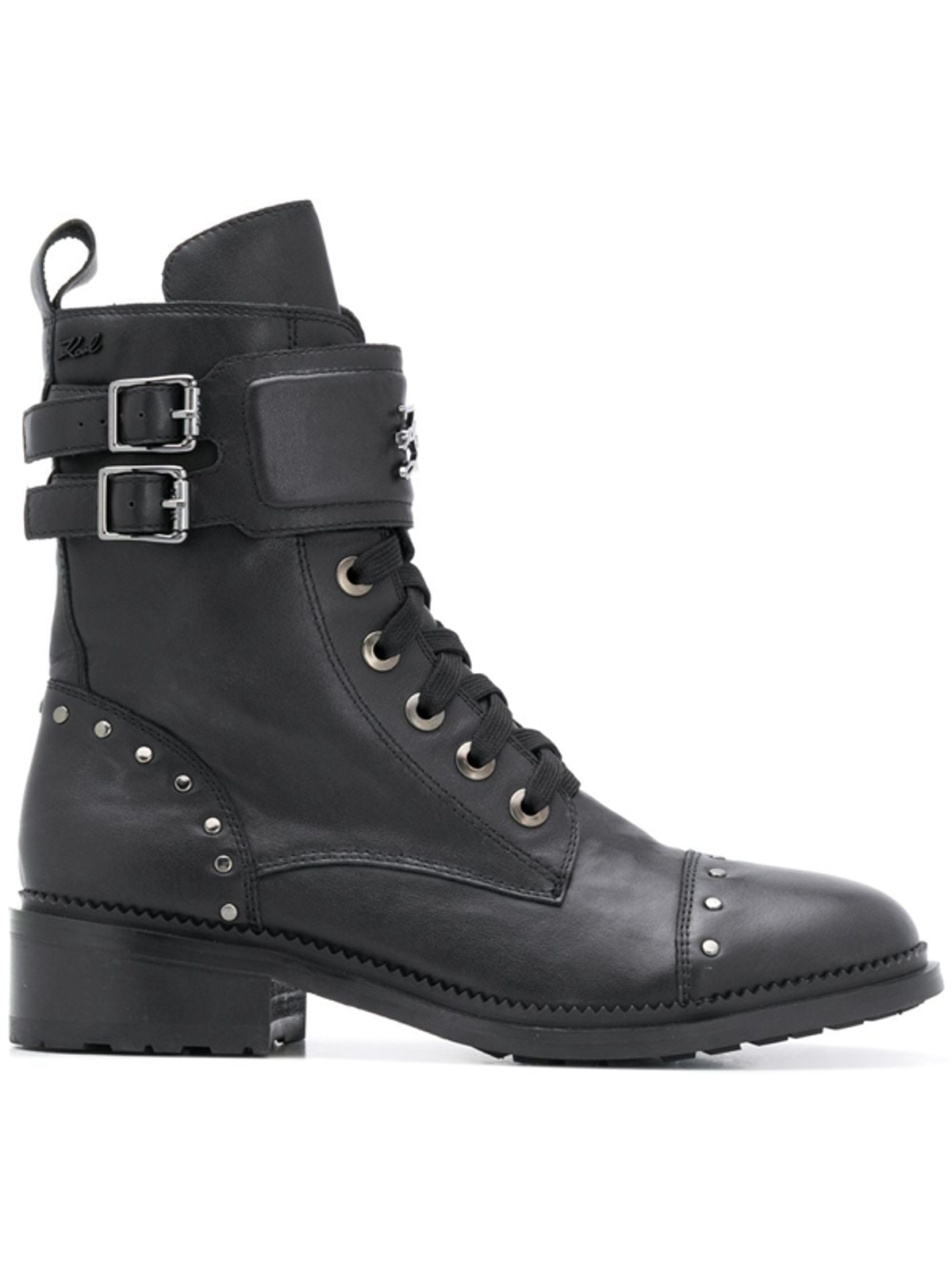 Karl Lagerfeld Danton Stud-embellished Ankle Boots In Black