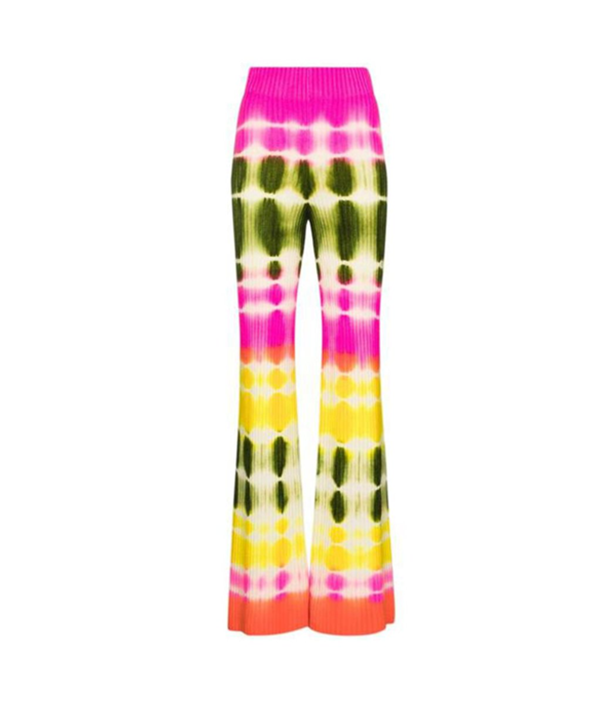 The Elder Statesman Slice Canyon Knit Pants In Yellow/pink