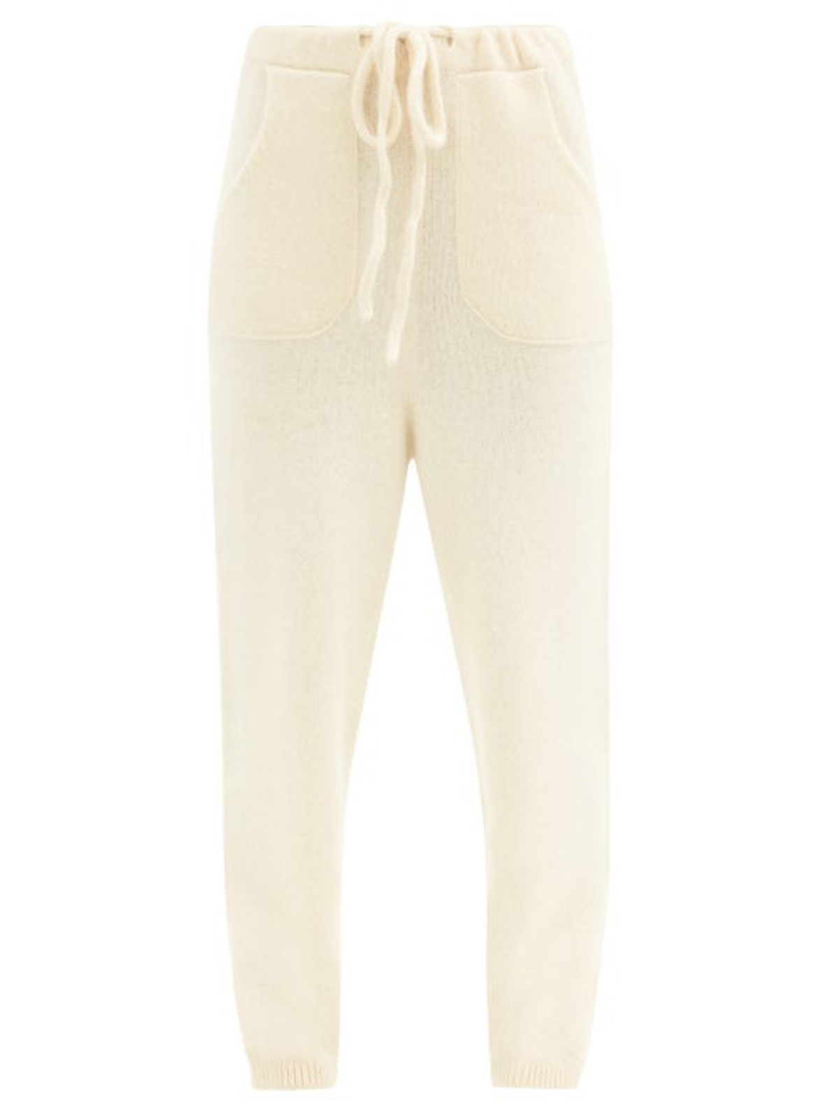 The Elder Statesman Drawstring-waist Cashmere Track Pants In White