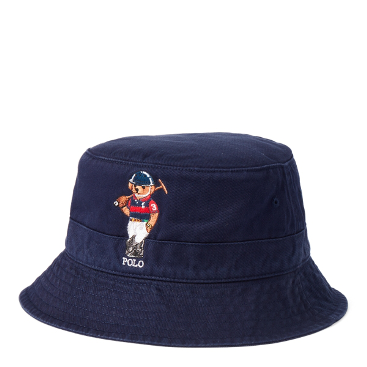 Ralph Lauren Polo Bear Chino Bucket Hat In Newport Navy