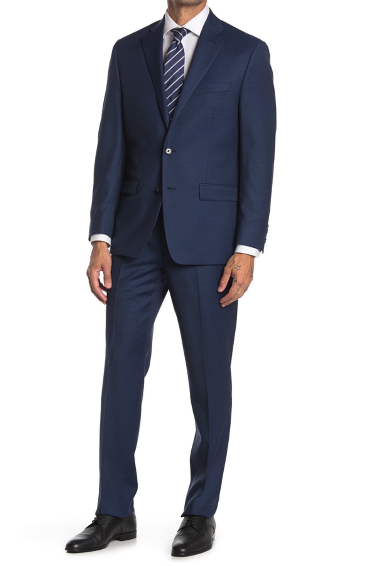 Ralph Lauren Brushed Navy Notch Lapel Wool Suit