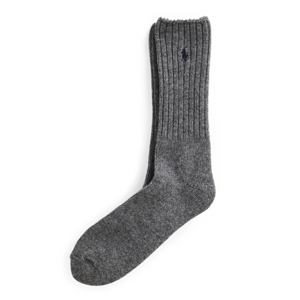 Ralph Lauren Ribbed Wool-blend Boot Socks In Medium Grey