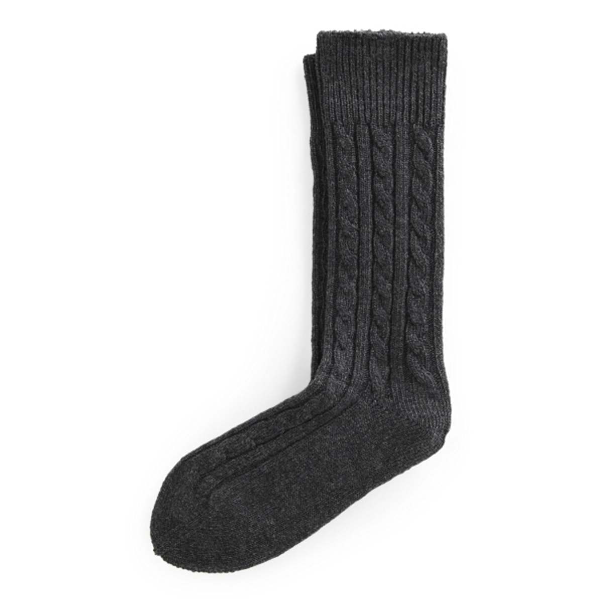 Ralph Lauren Cable-knit Boot Socks In Charh