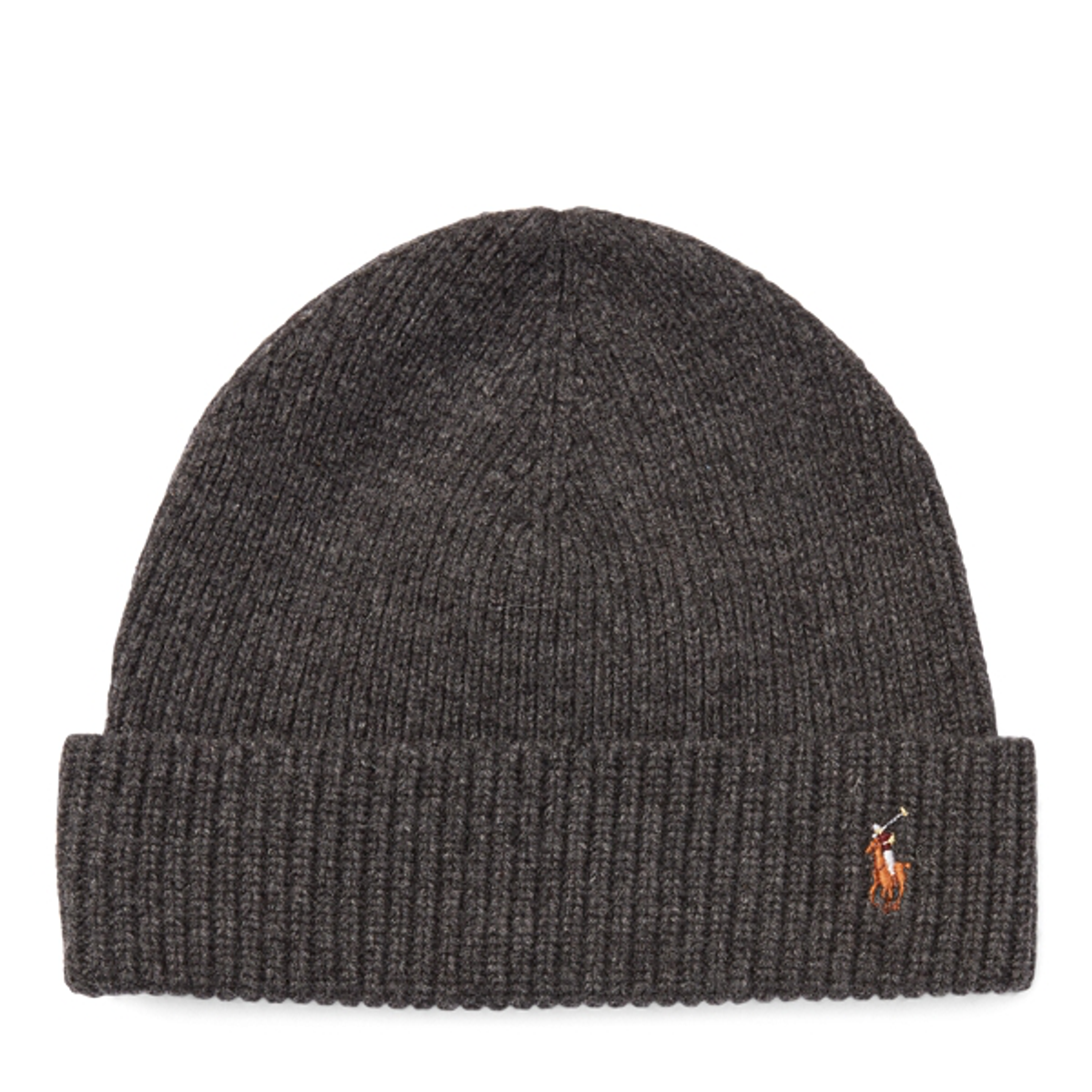 Ralph Lauren Signature Pony Wool-blend Beanie In Charcoal