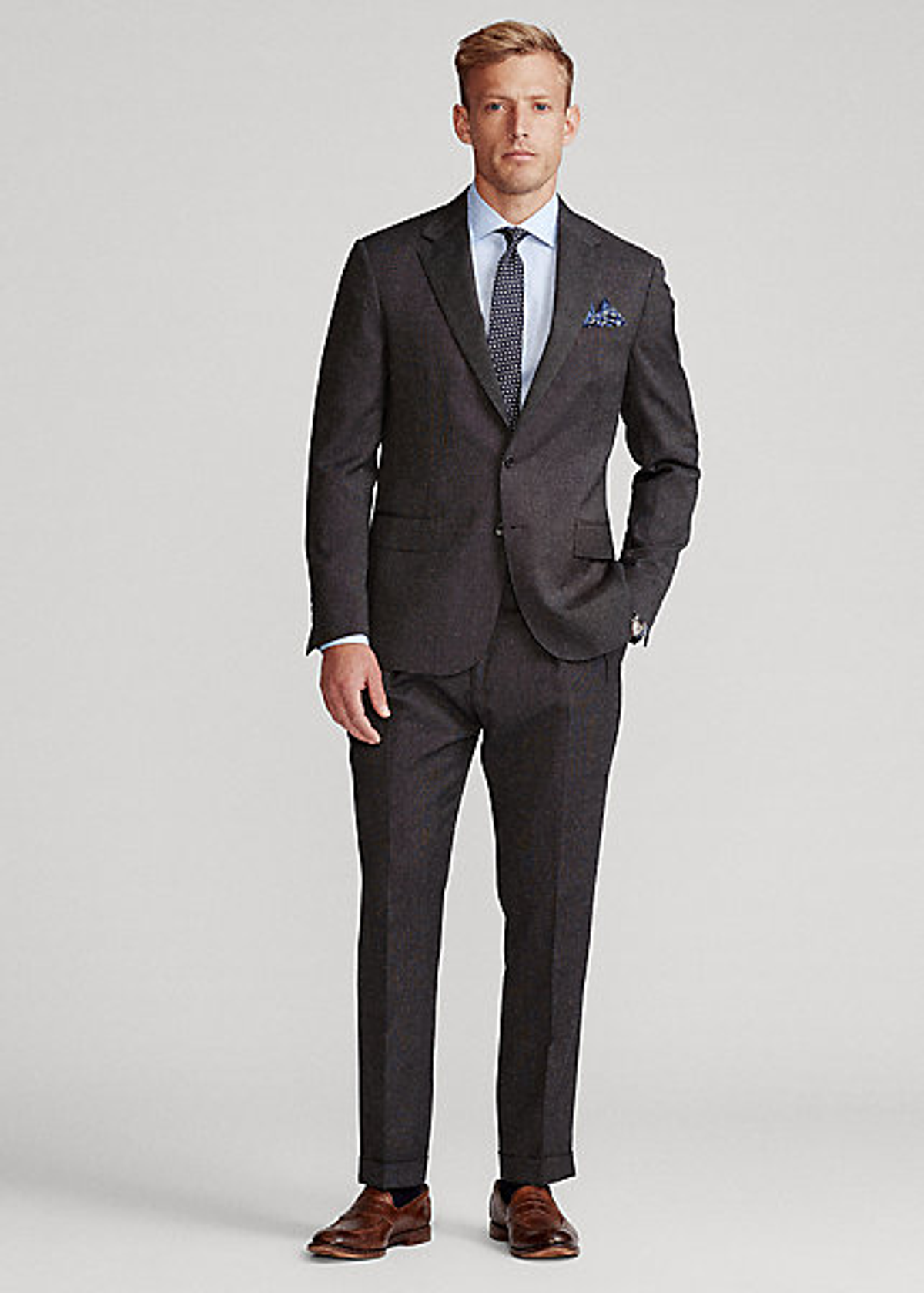 Ralph Lauren Polo Pin Dot Wool Twill Suit In Black/grey