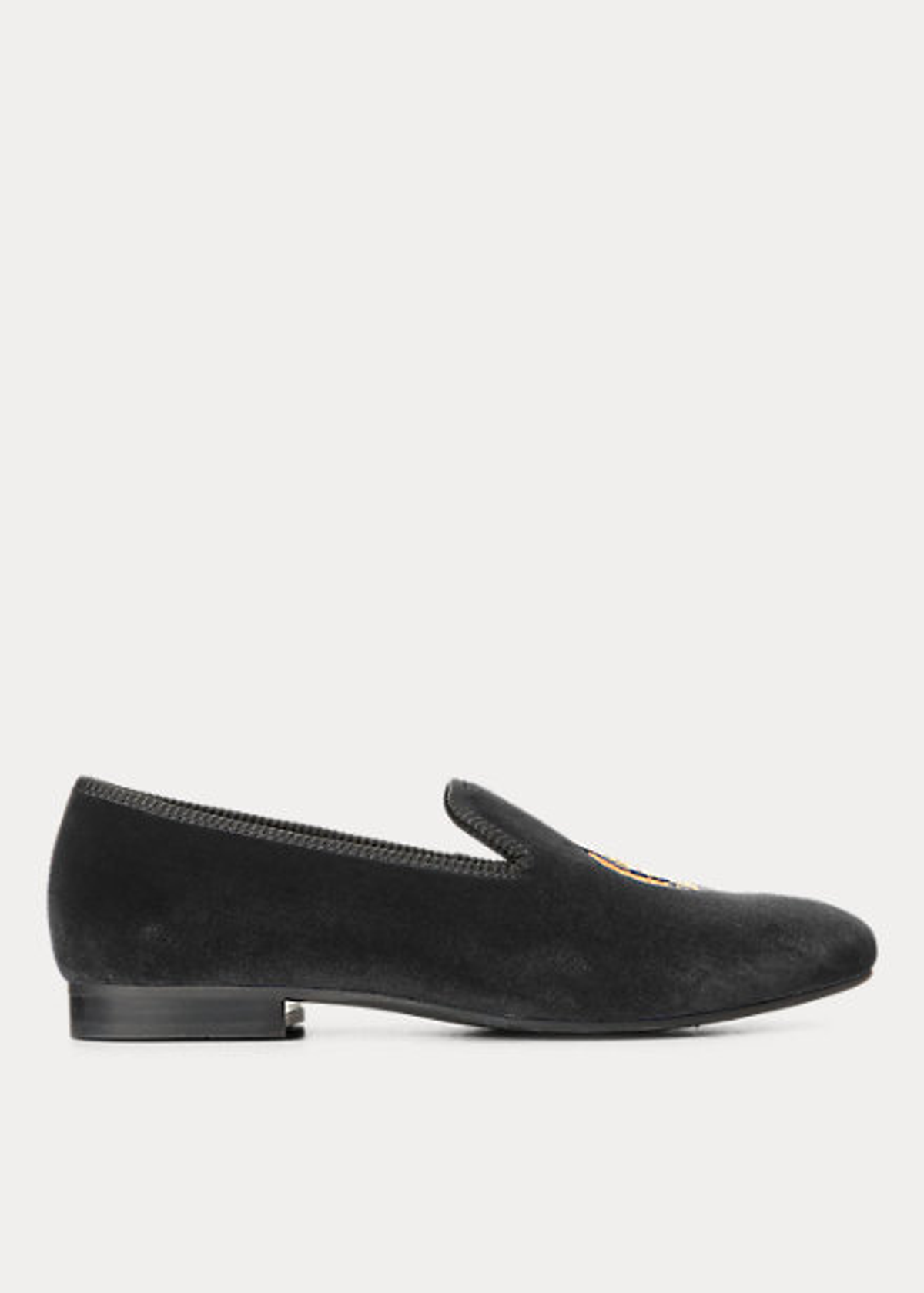 Ralph Lauren Paxton Bullion Velvet Slipper In Black WHAT’S ON THE STAR?