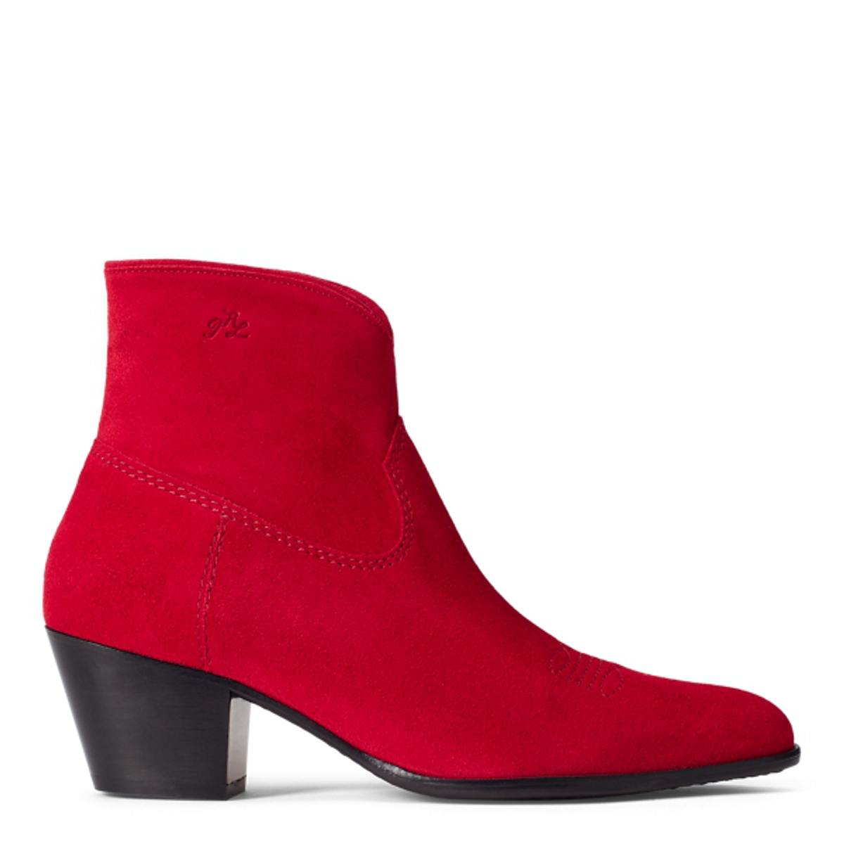 Ralph Lauren Lucille Suede Boot In Salsa