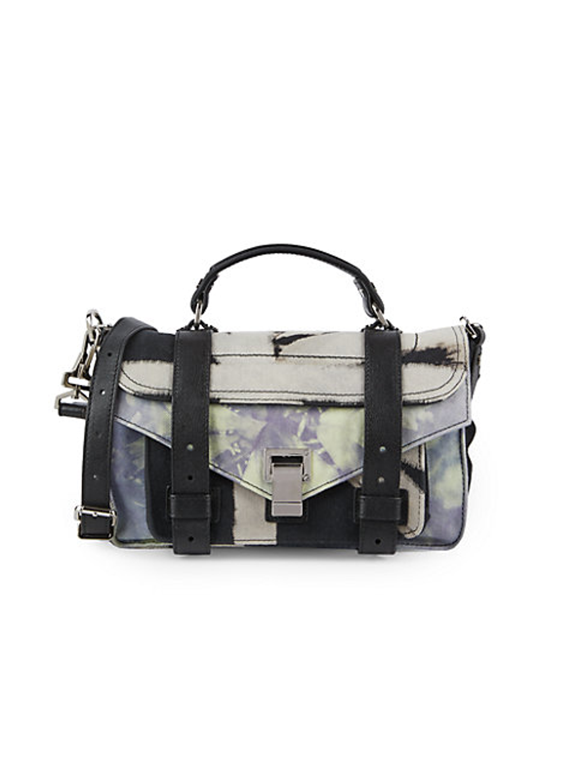 Proenza Schouler Tiny Ps1+ Tie-dye Satchel In Black Lime
