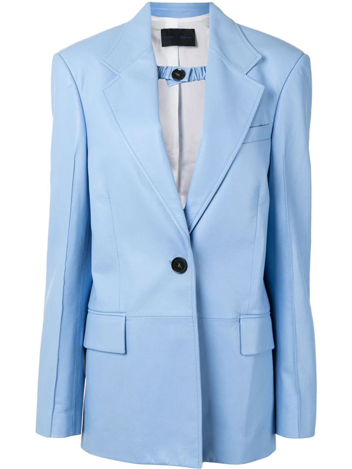 Proenza Schouler Shiny Leather Blazer In Blau