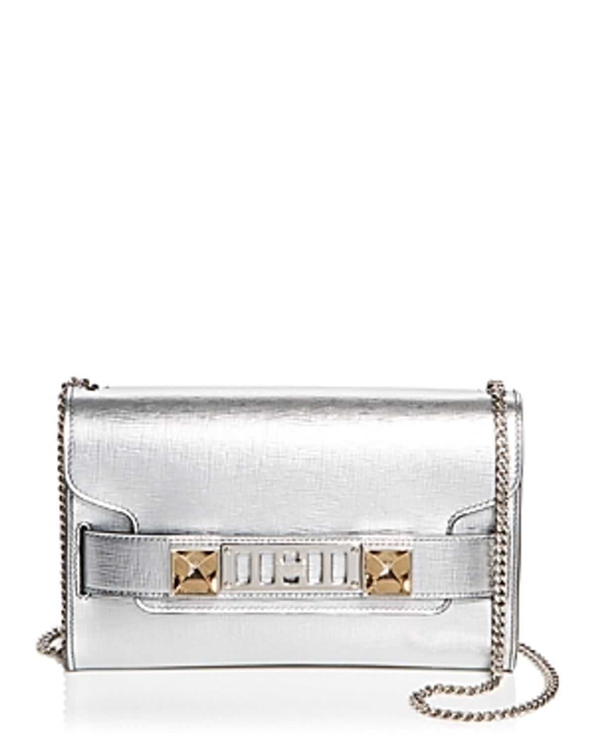 Proenza Schouler New Linosa Ps11 Clutch In Silver