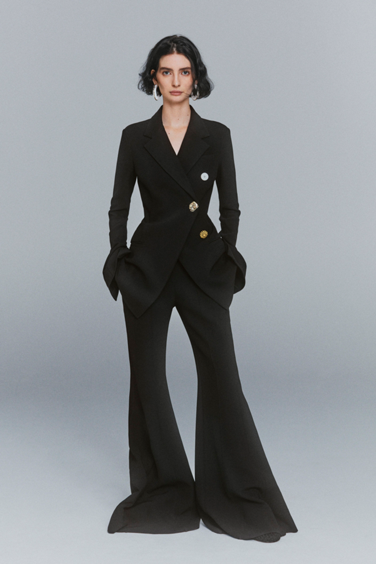 Proenza Schouler Textured Suiting Blazer In Black