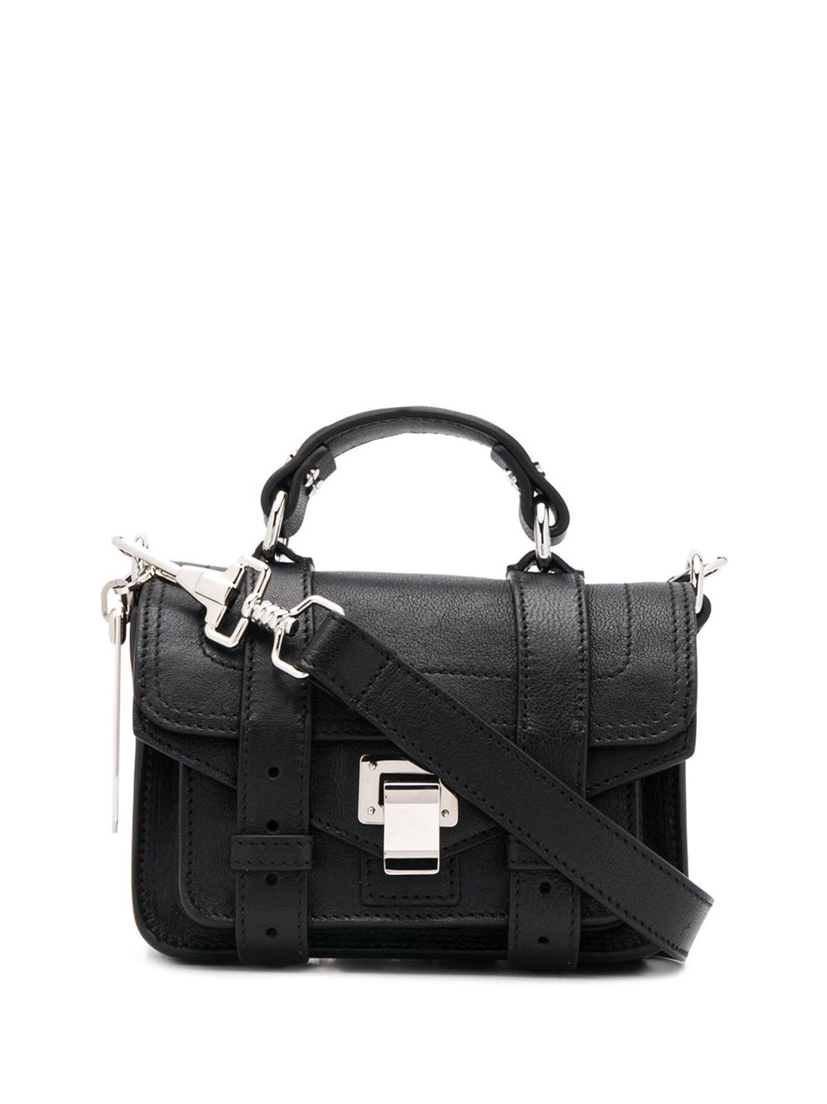 Proenza Schouler Micro Ps1 Leather Satchel In Black