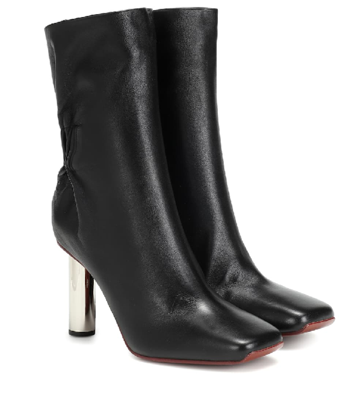Proenza Schouler Womens Ruched Leather Booties In Black