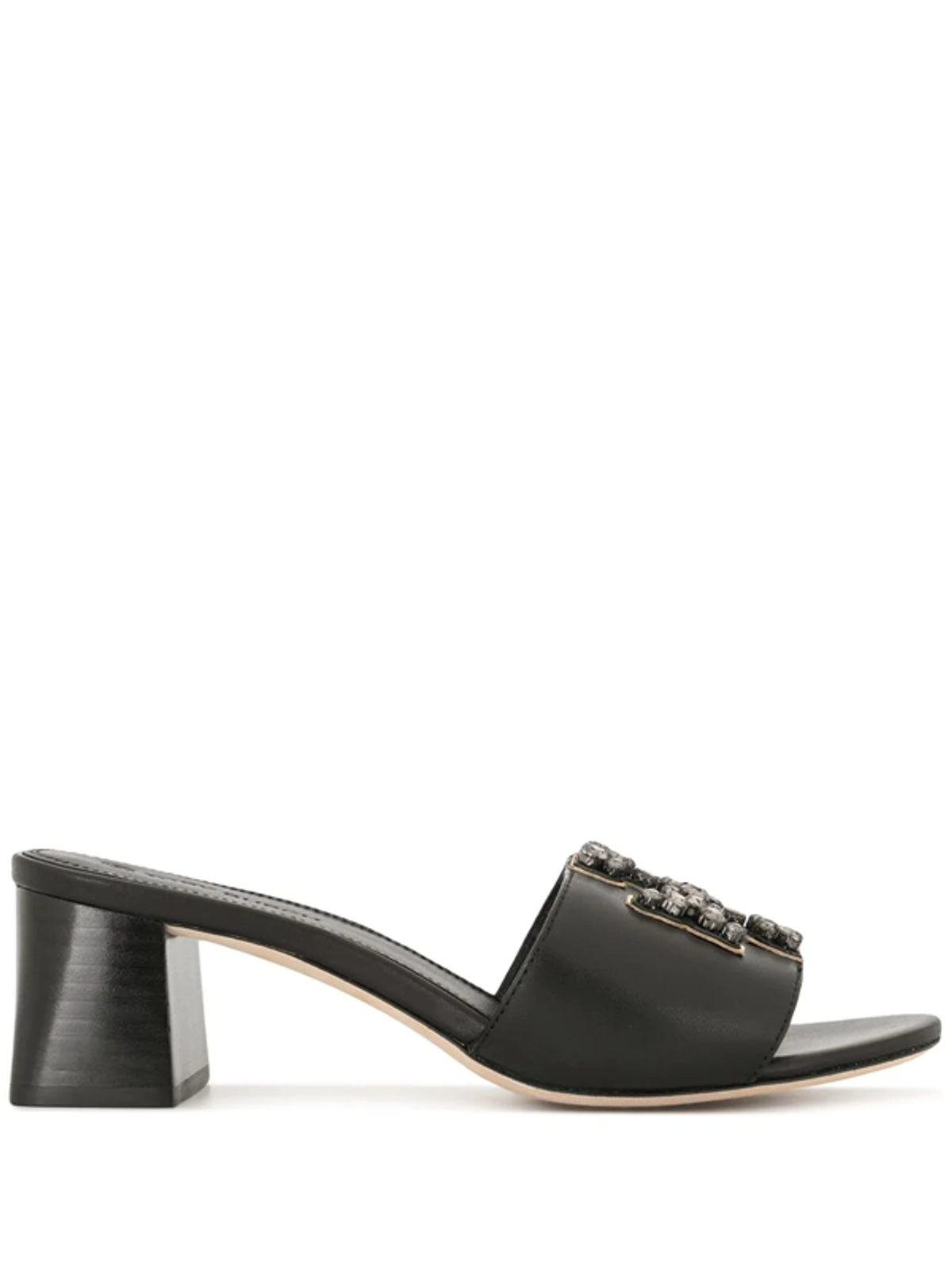 Tory Burch Embellished Block-heel Sandals In Black