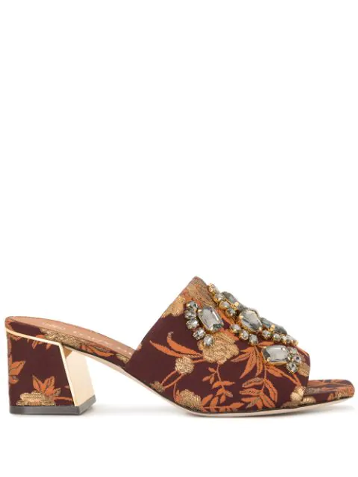 Tory Burch Martine Jacquard Block-heel Mules In Red