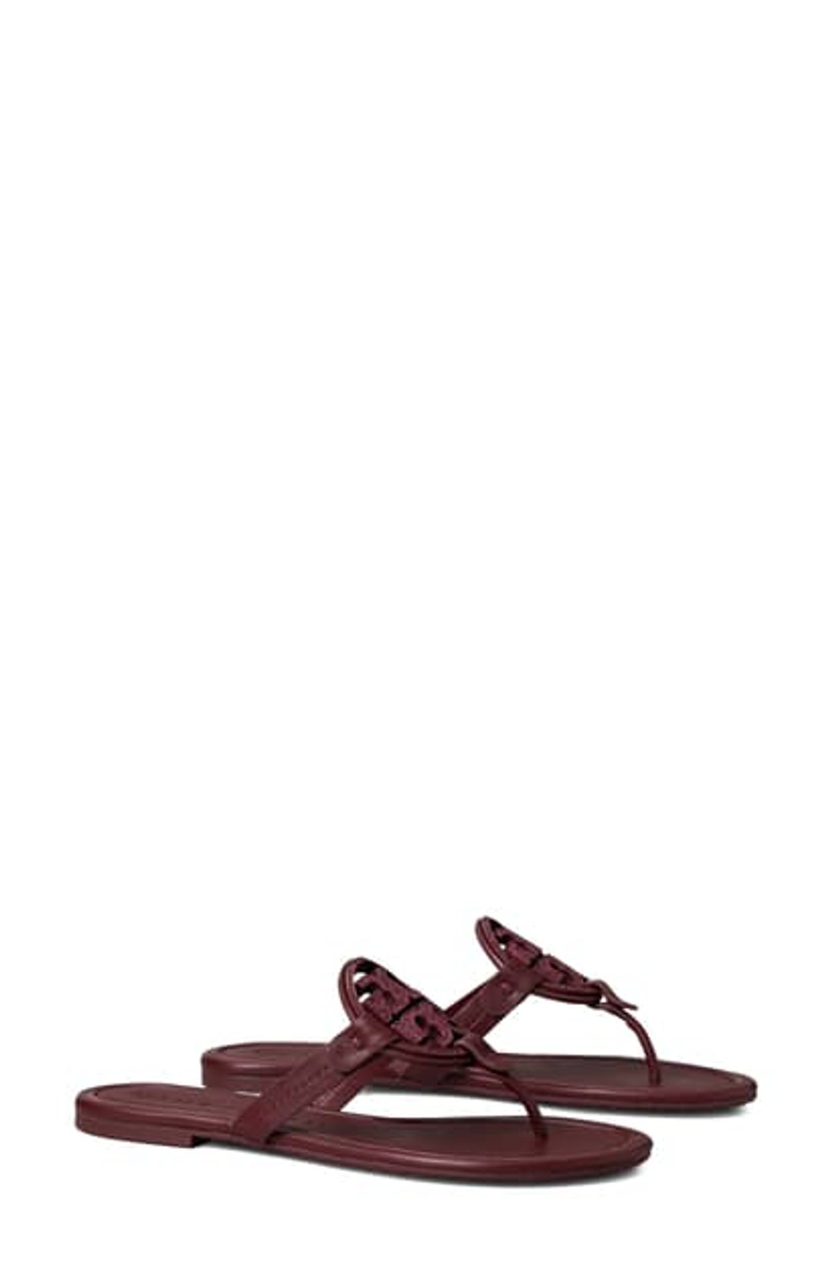 Tory Burch Miller Embellished-logo Sandal, Leather In Burgundy