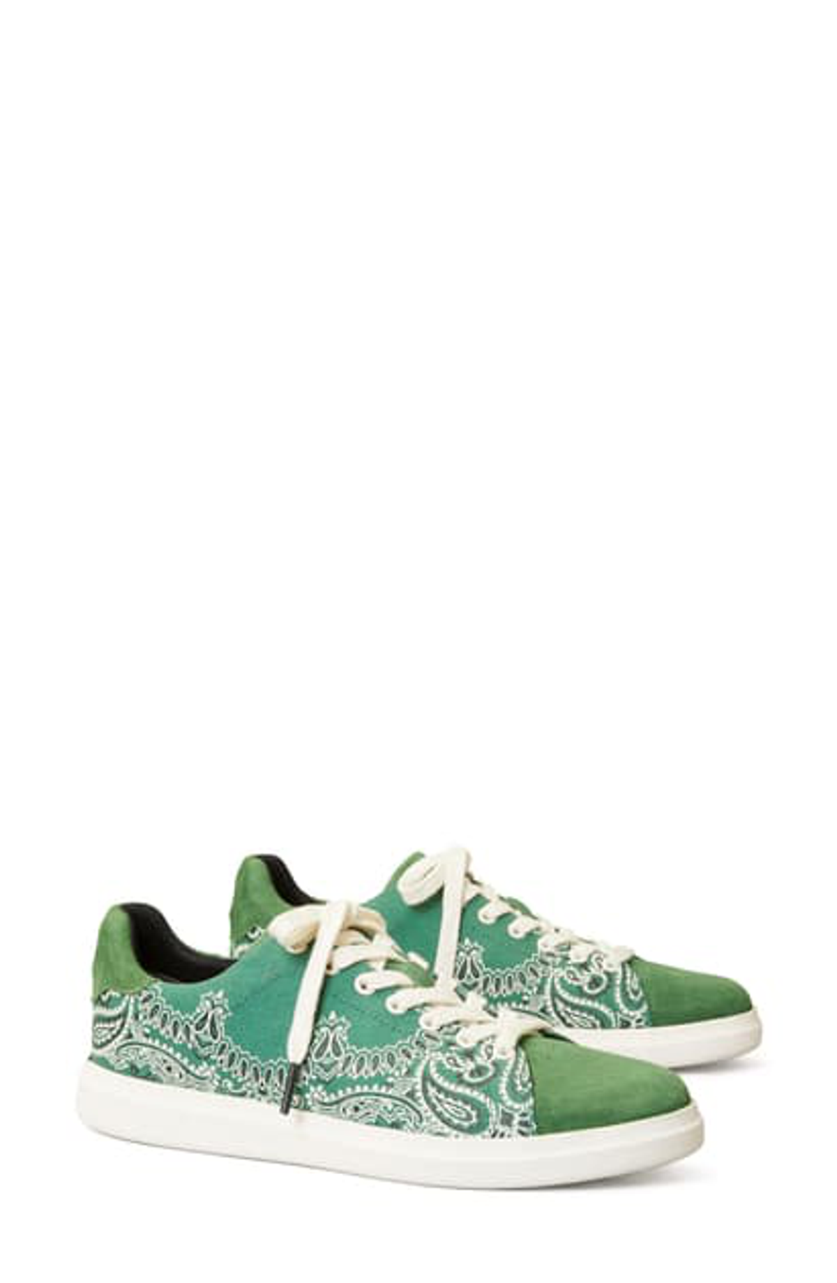 Tory Burch Howell Chevron Sneaker In Green Americana Bandana/arugula