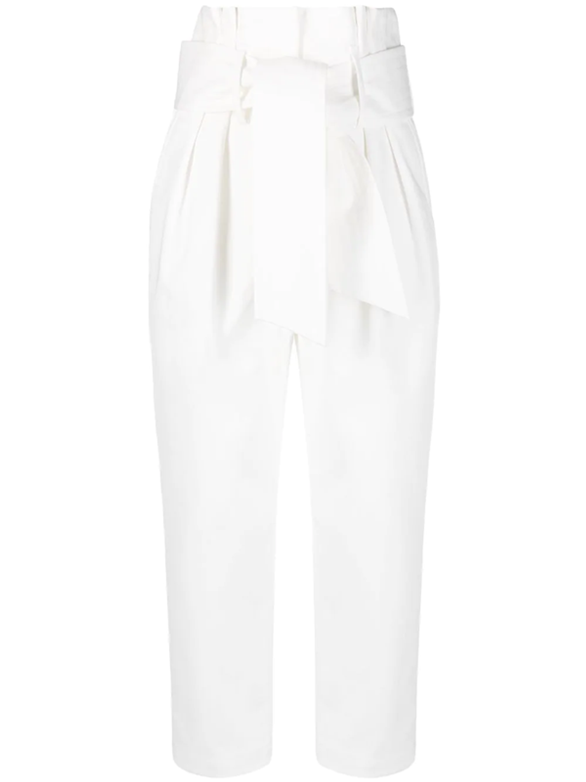 IRO Paperbag Waist Cropped Trousers In White