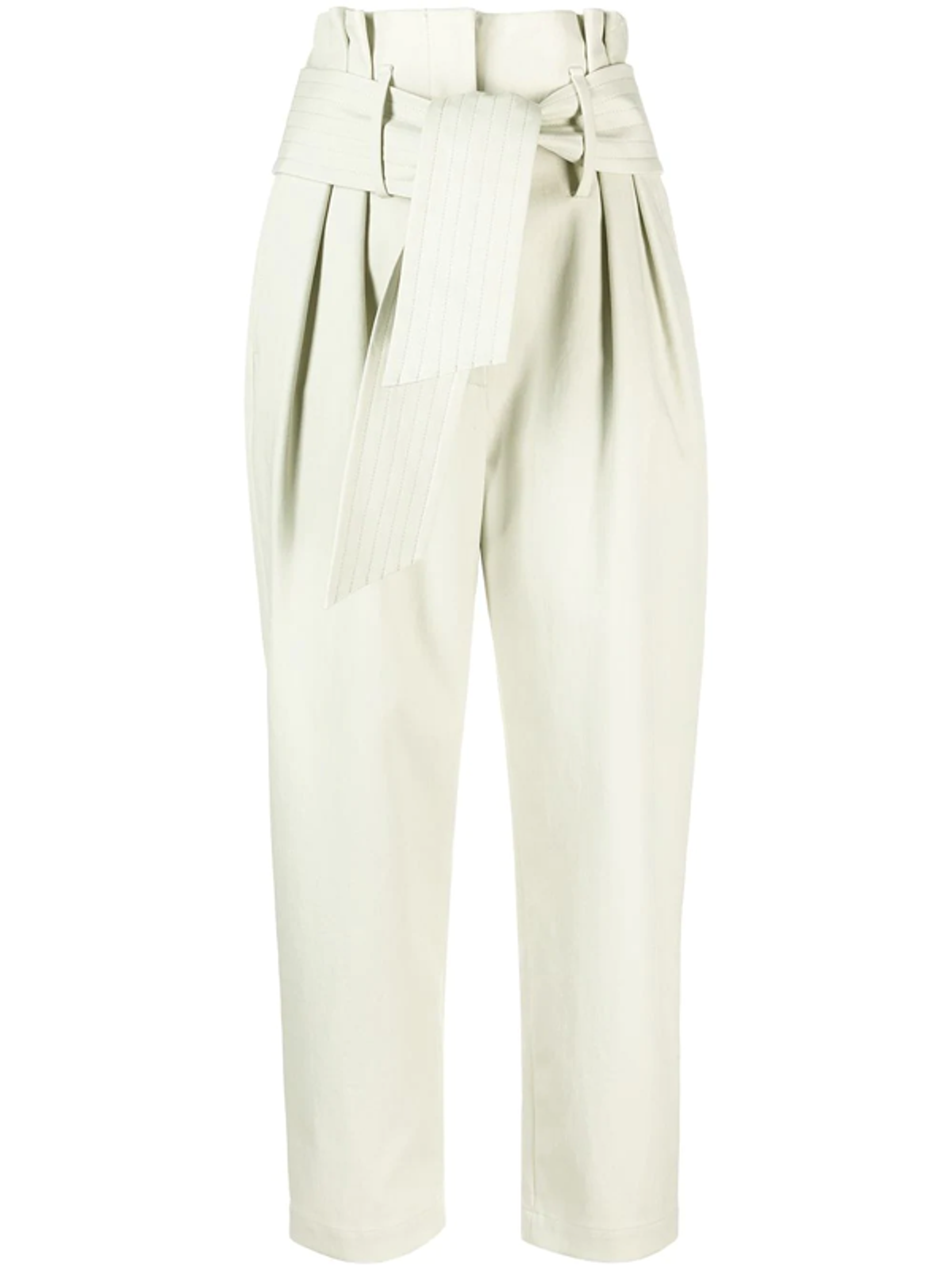 IRO Paperbag-waist Cropped Trousers In Green