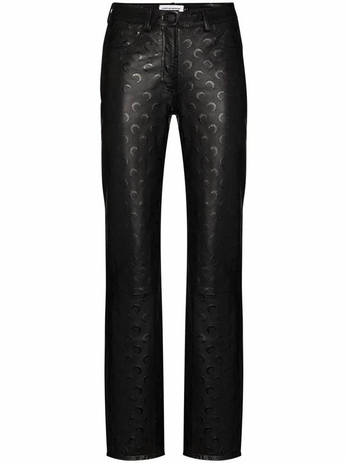 Marine Serre Marine Serre Womens Black Leather Pants