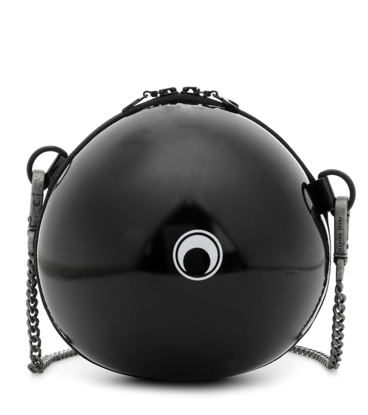 Marine Serre Ball Mini Rubber Shoulder Bag In Black