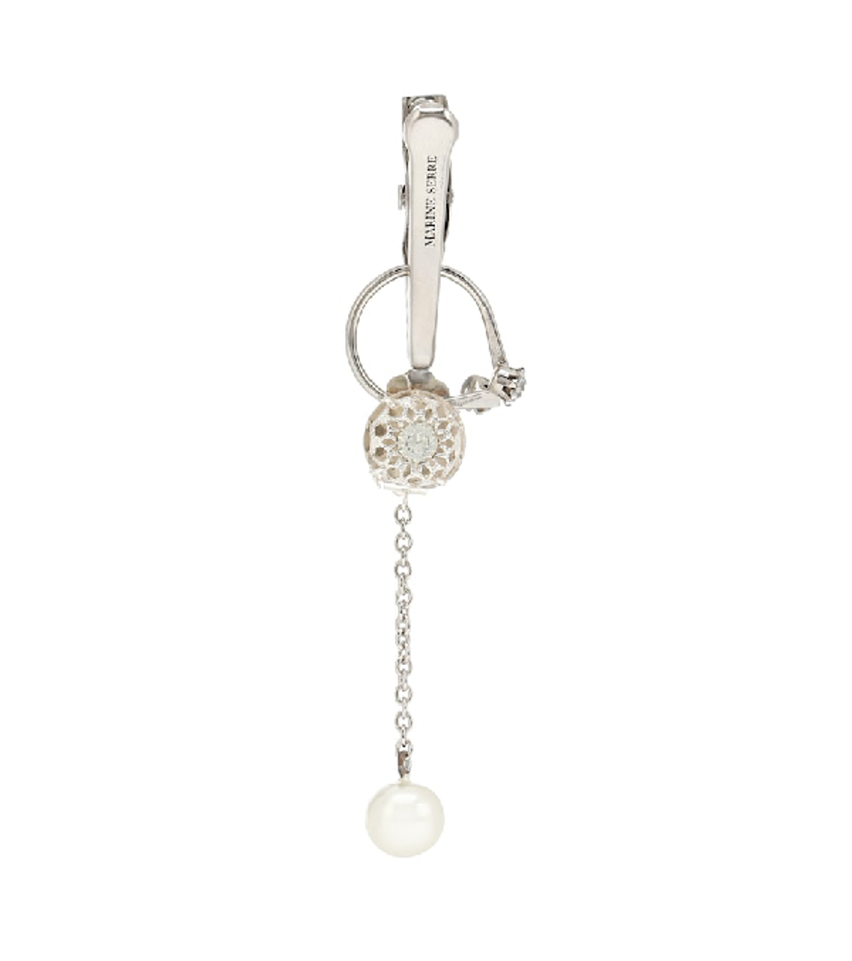 Marine Serre Embellished Single Earring In Silver