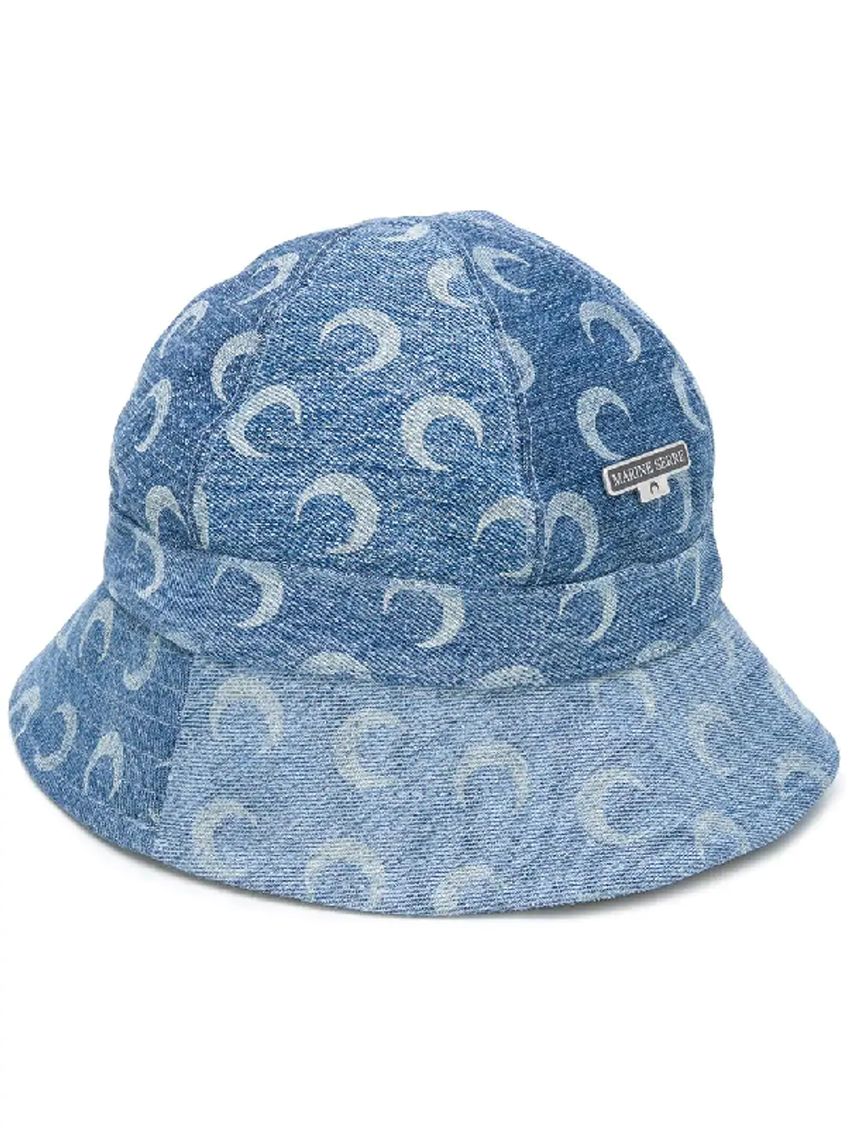 Marine Serre Printed Recycled-cotton Denim Bucket Hat In 10 Blue