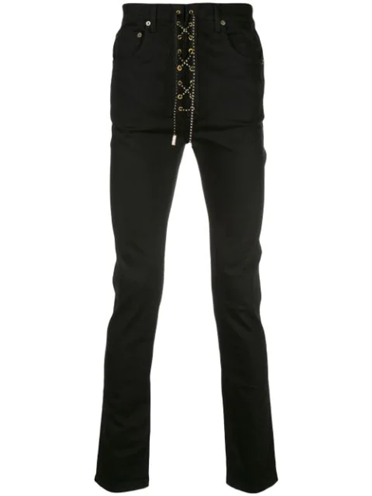 Garcons Infideles Lace-up Front Jeans In Black
