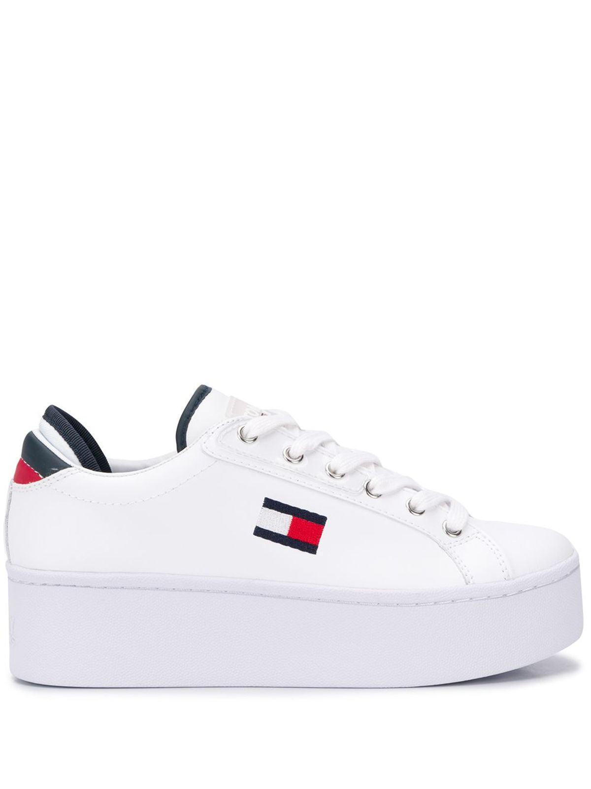 Tommy Jeans Flatform Detail Sneakers In White