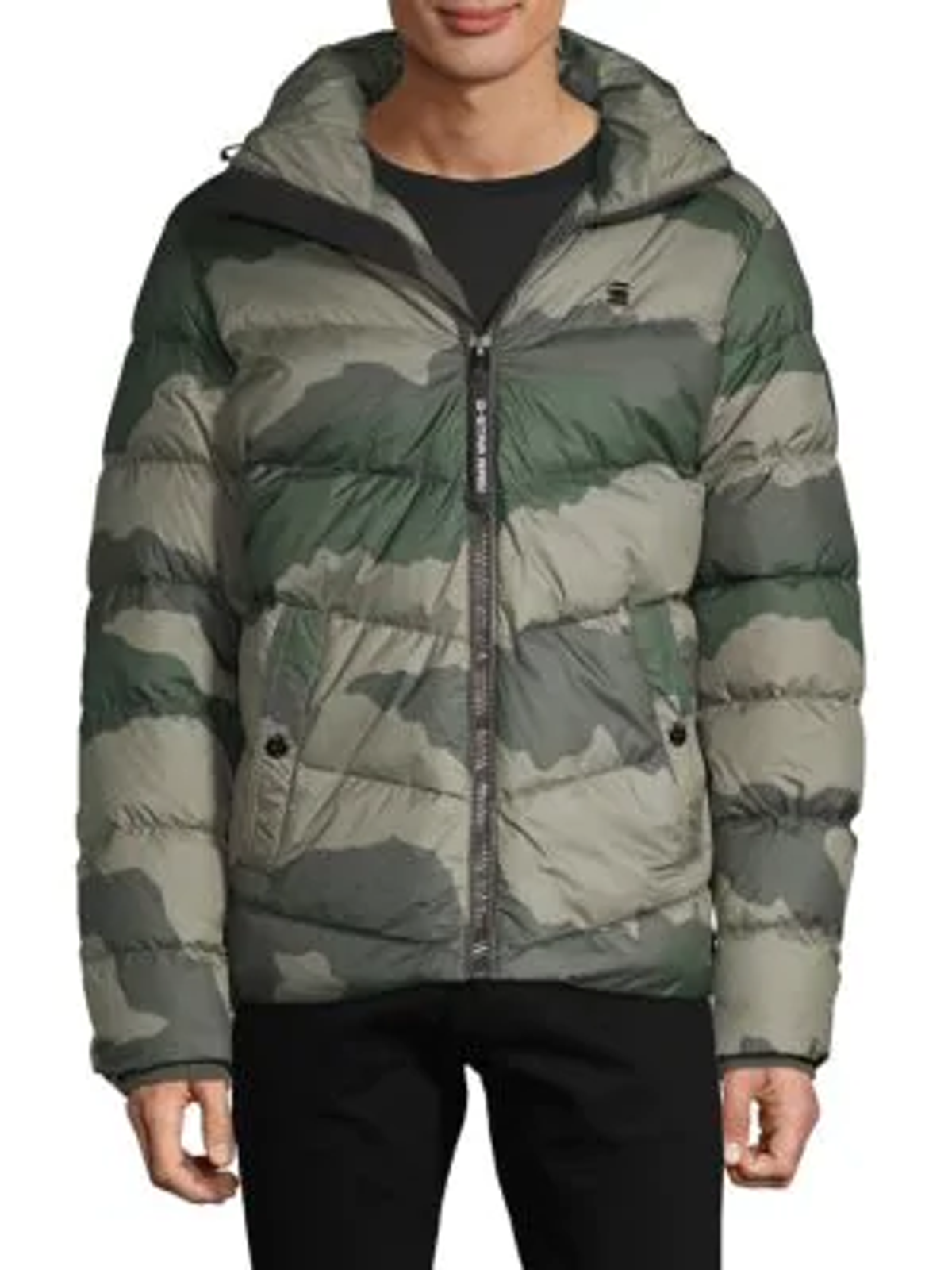 G-Star RAW Whistler Camo Down Puff Jacket In Shamrock