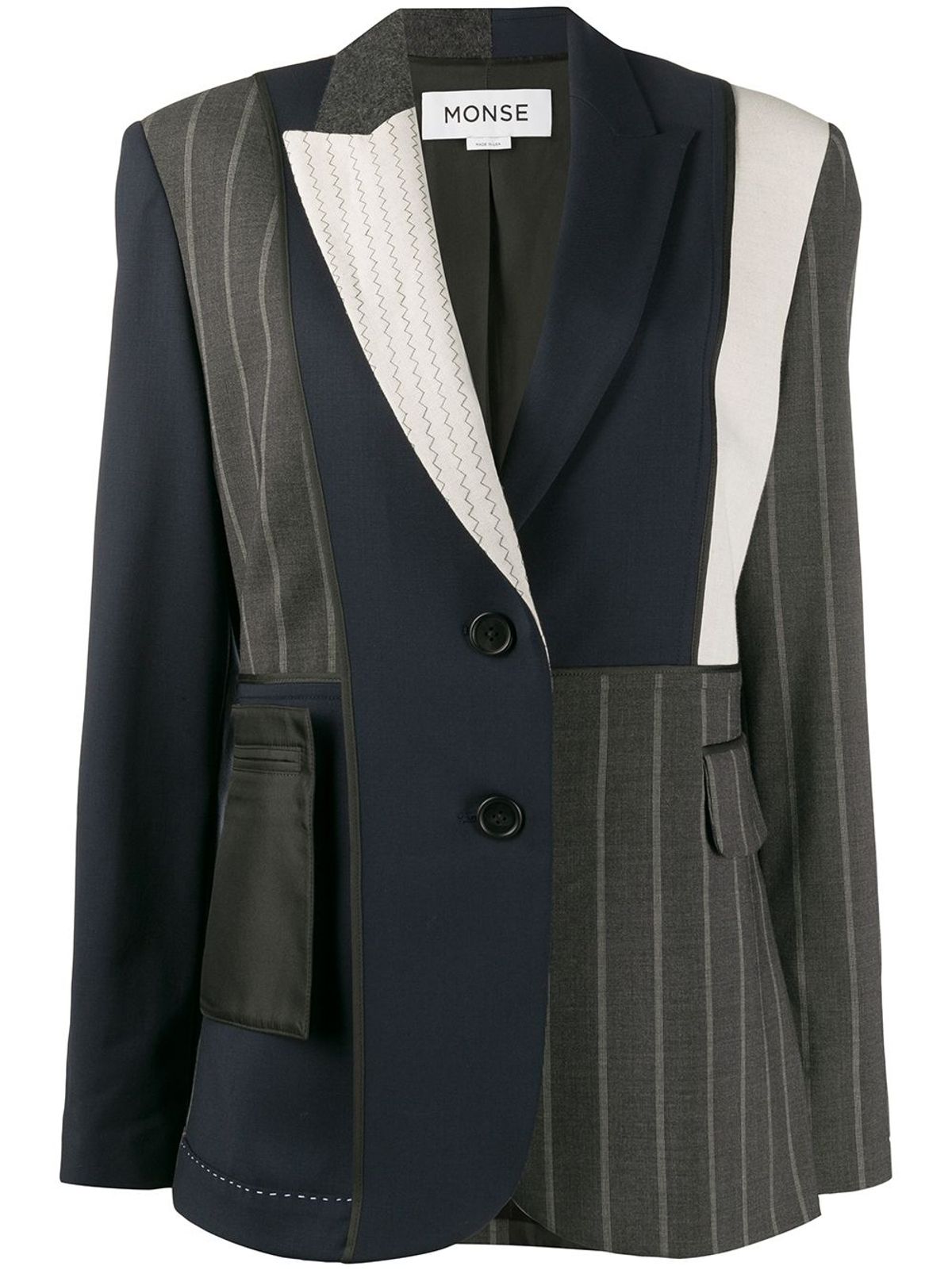 Monse Deconstructed Single Breasted Blazer In Blue