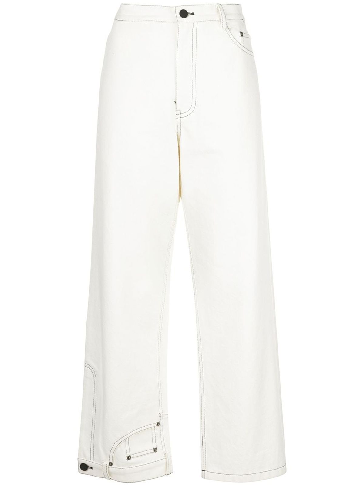 Monse Upside Down Straight-leg Cropped Jeans In White
