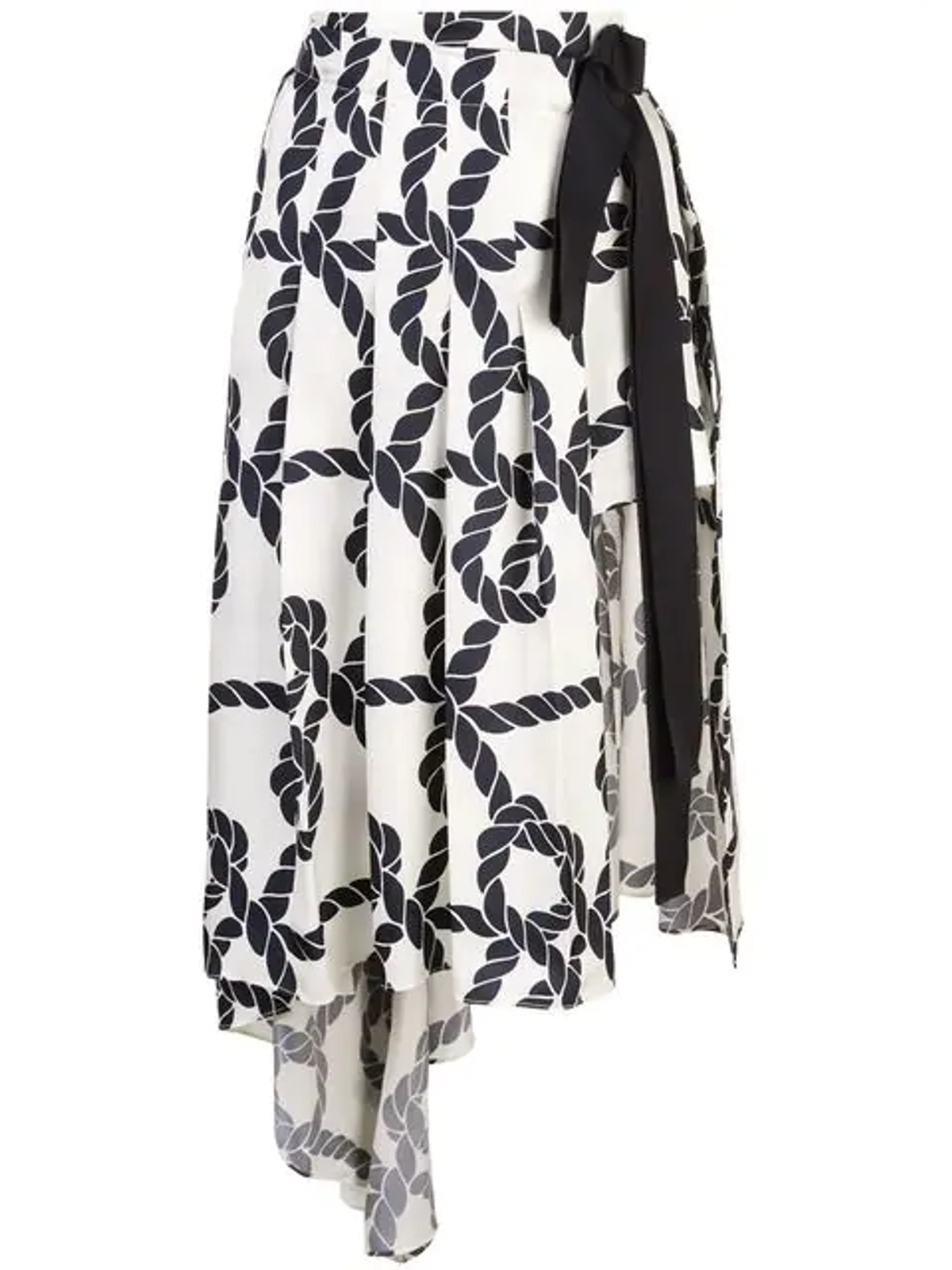Monse Rope-print A-line Silk Shorts In White