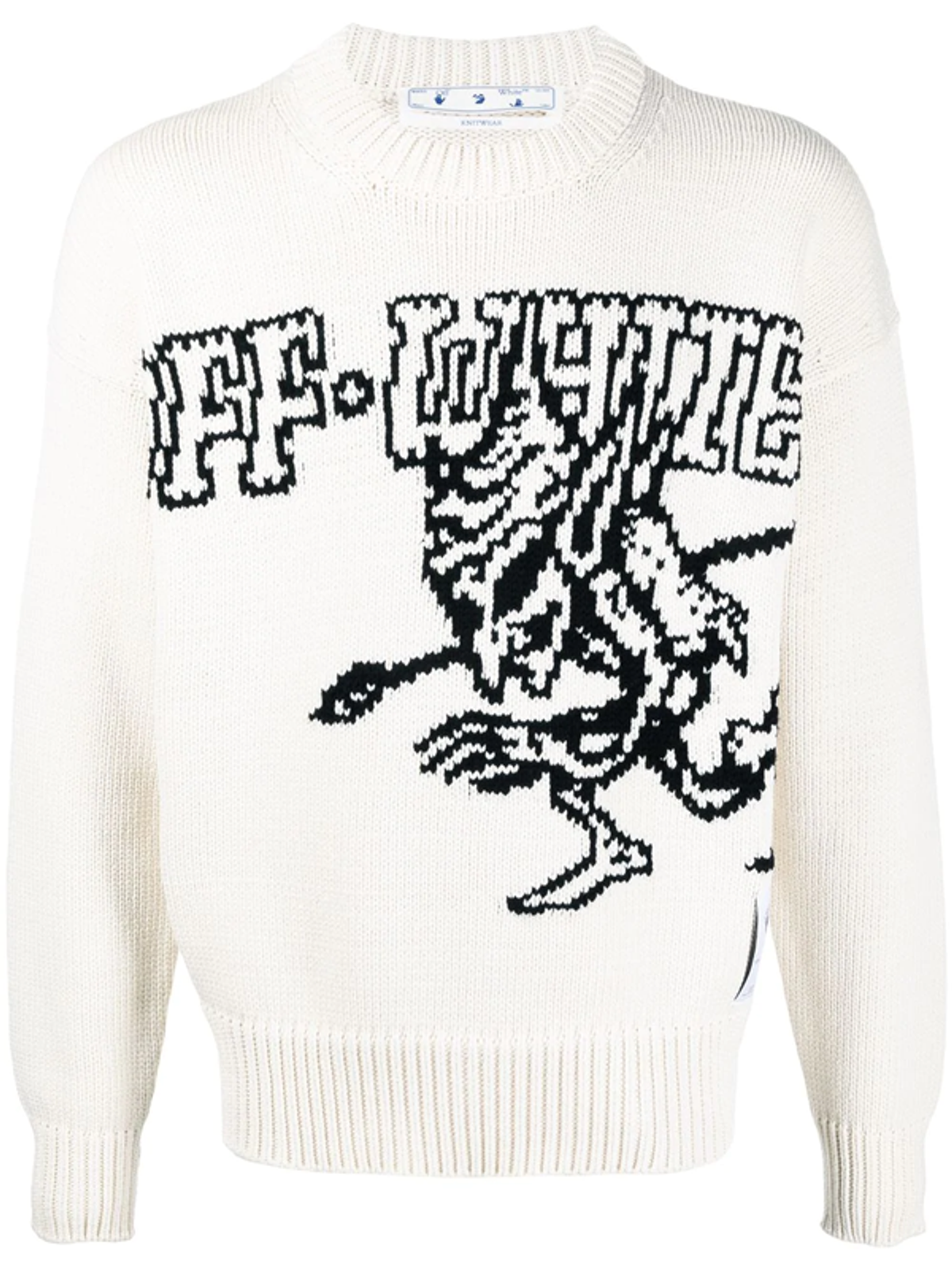 Off-White Patterned Intarsia Knit Jumper