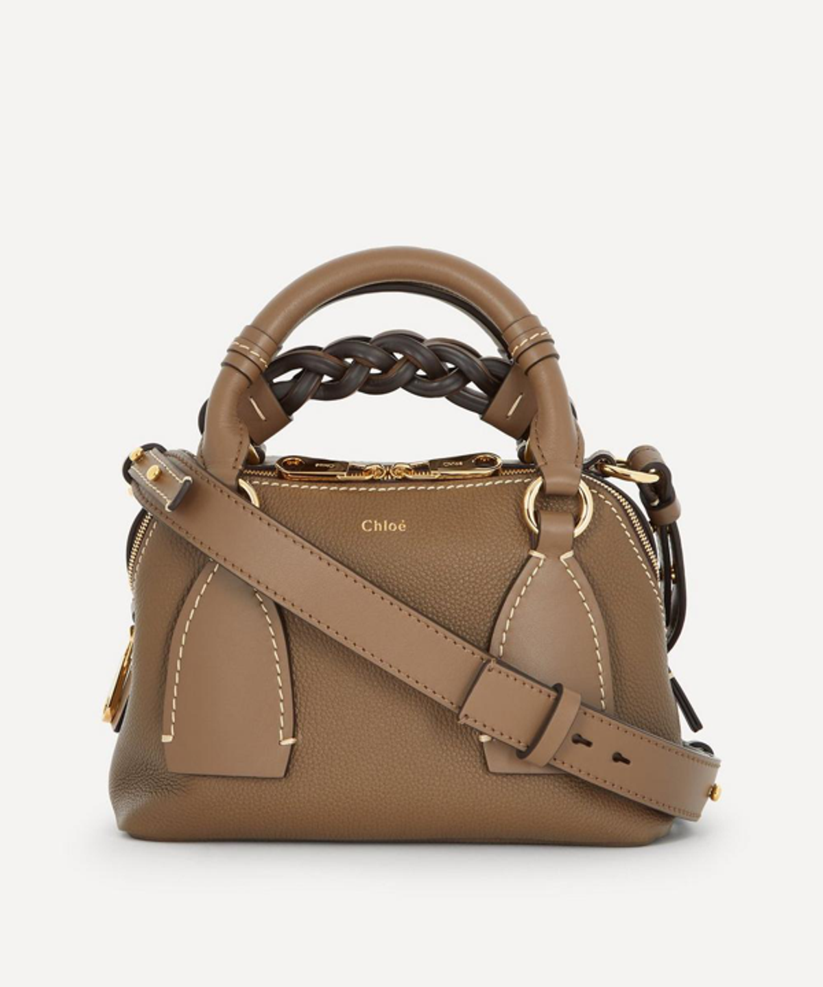 Chloé Daria Small Leather Handbag In Army Green