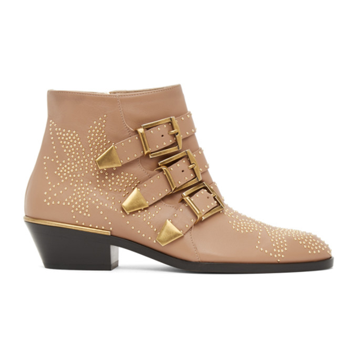 Chloé Chloe Pink And Gold Susanna Boots In Neutrals