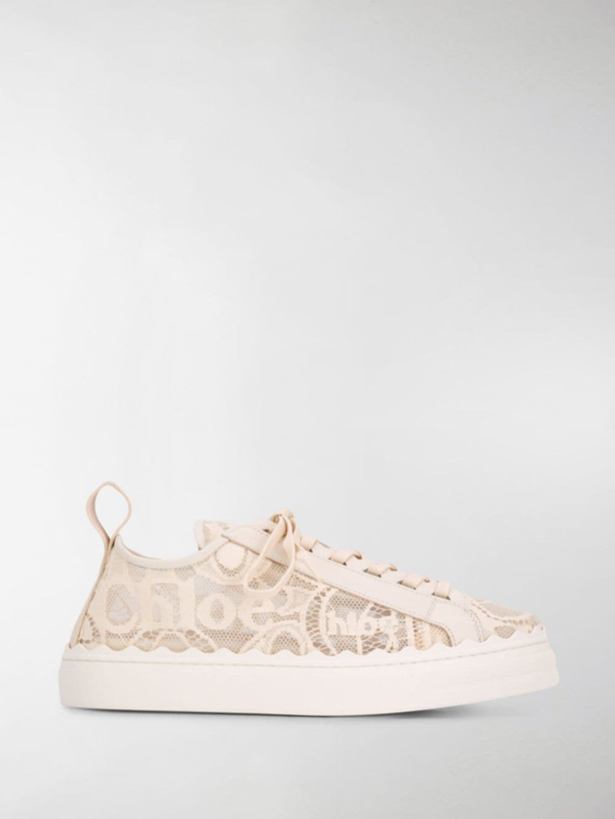 Chloé Lauren Lace-detail Sneakers In Neutrals