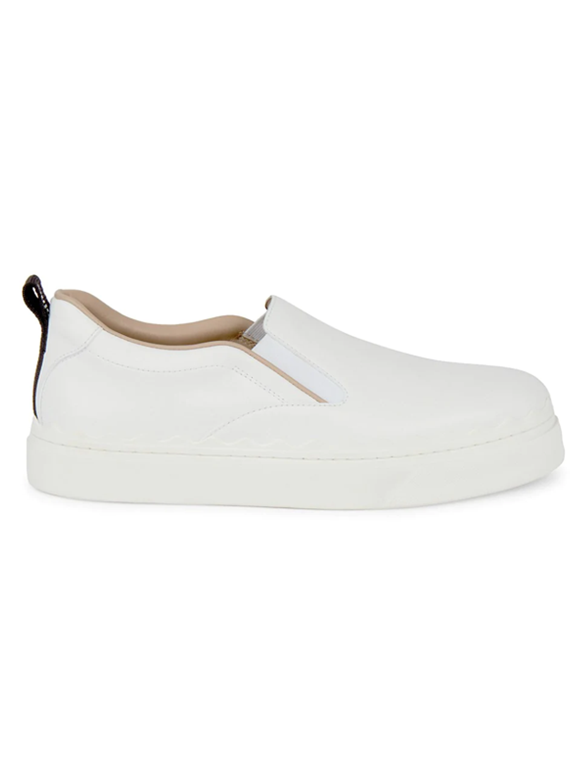 Chloé Womens Lauren Python-embossed Leather Sneakers In White