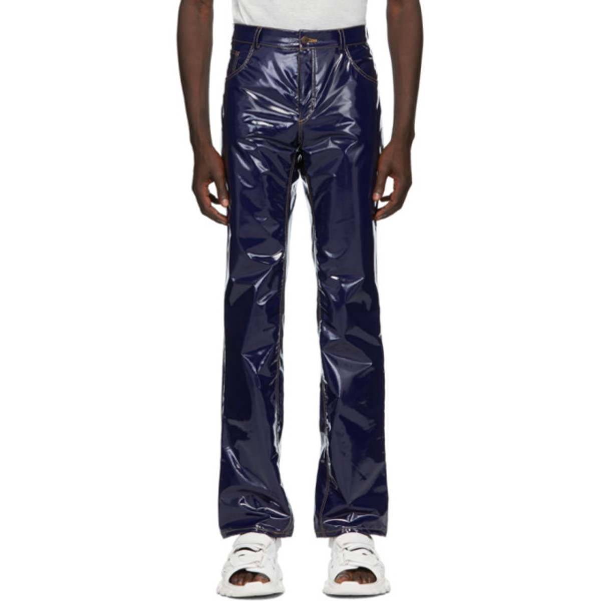 Ottolinger Ottolinger Navy Faux-leather Trousers
