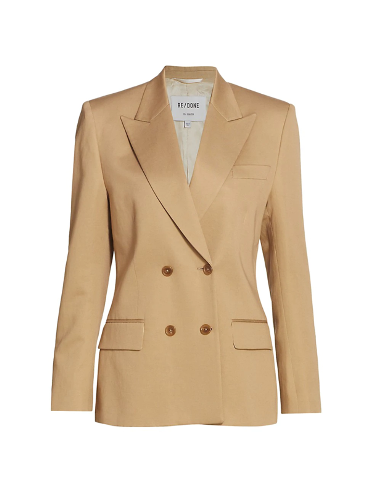 Re/Done Womens Double-breasted Blazer In Beige