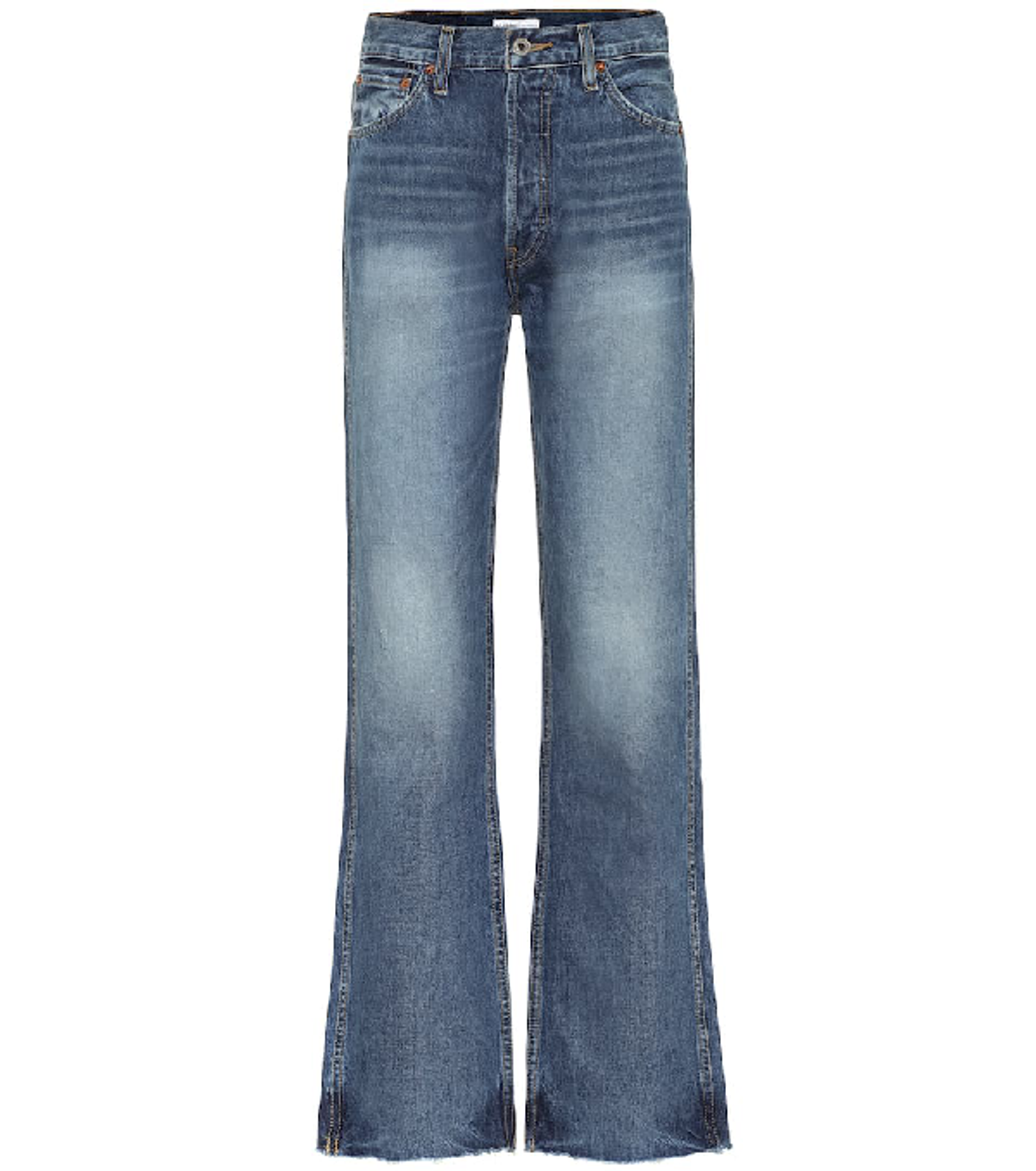 Re/Done Originals Loose Raw Hem Jeans In Blue