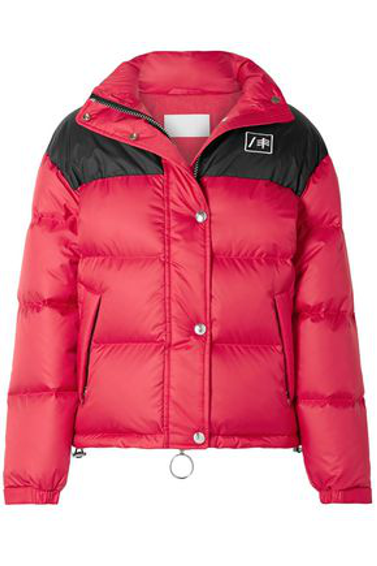 Re/Done + Ienki Ienki Cropped Quilted Shell Down Jacket In Red
