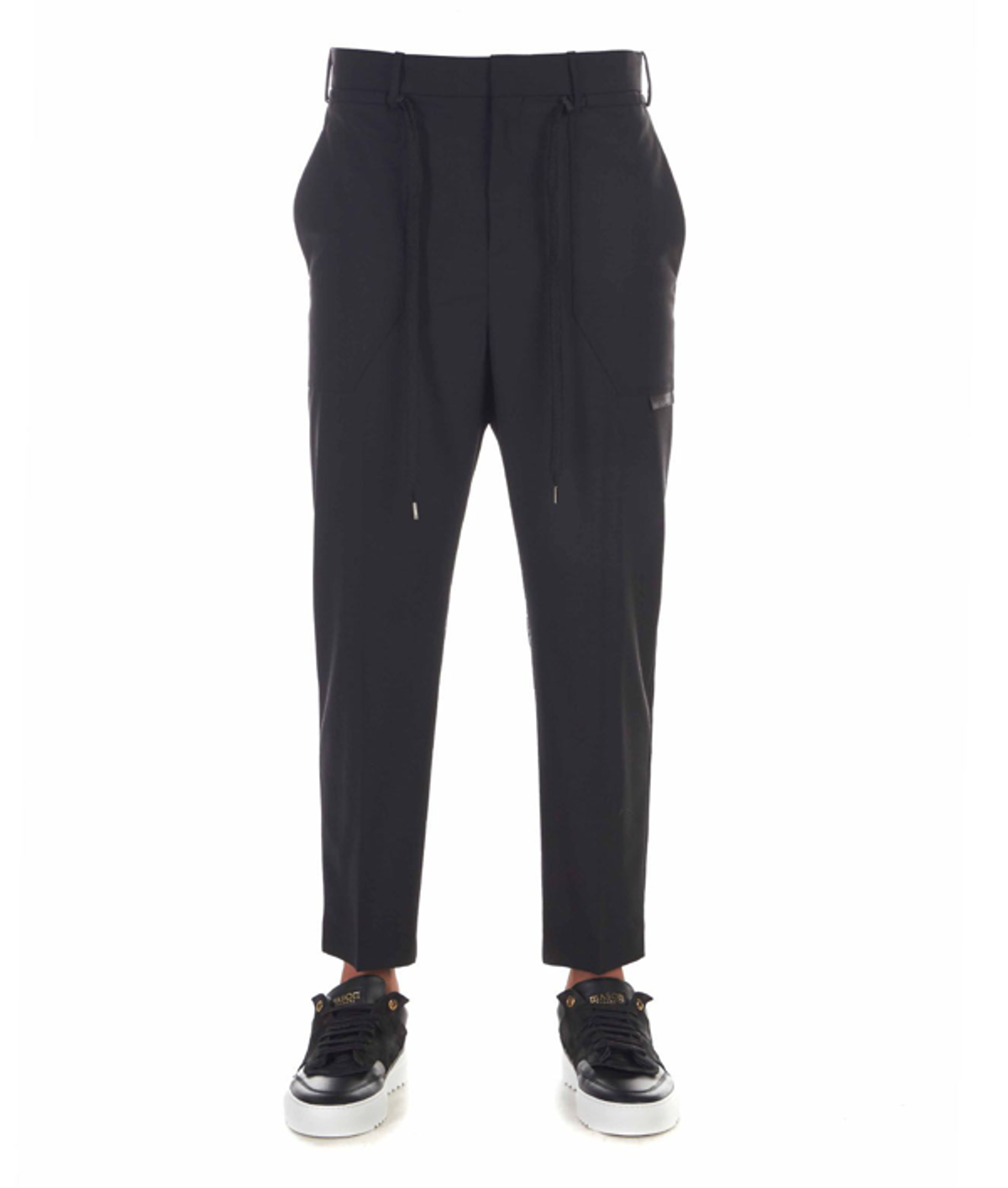 Neil Barrett Trousers With Outer Drawstring In Black