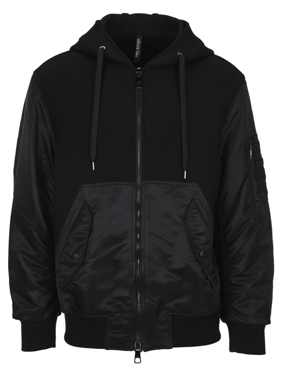 Neil Barrett Paneled Hooded Jacket In Black