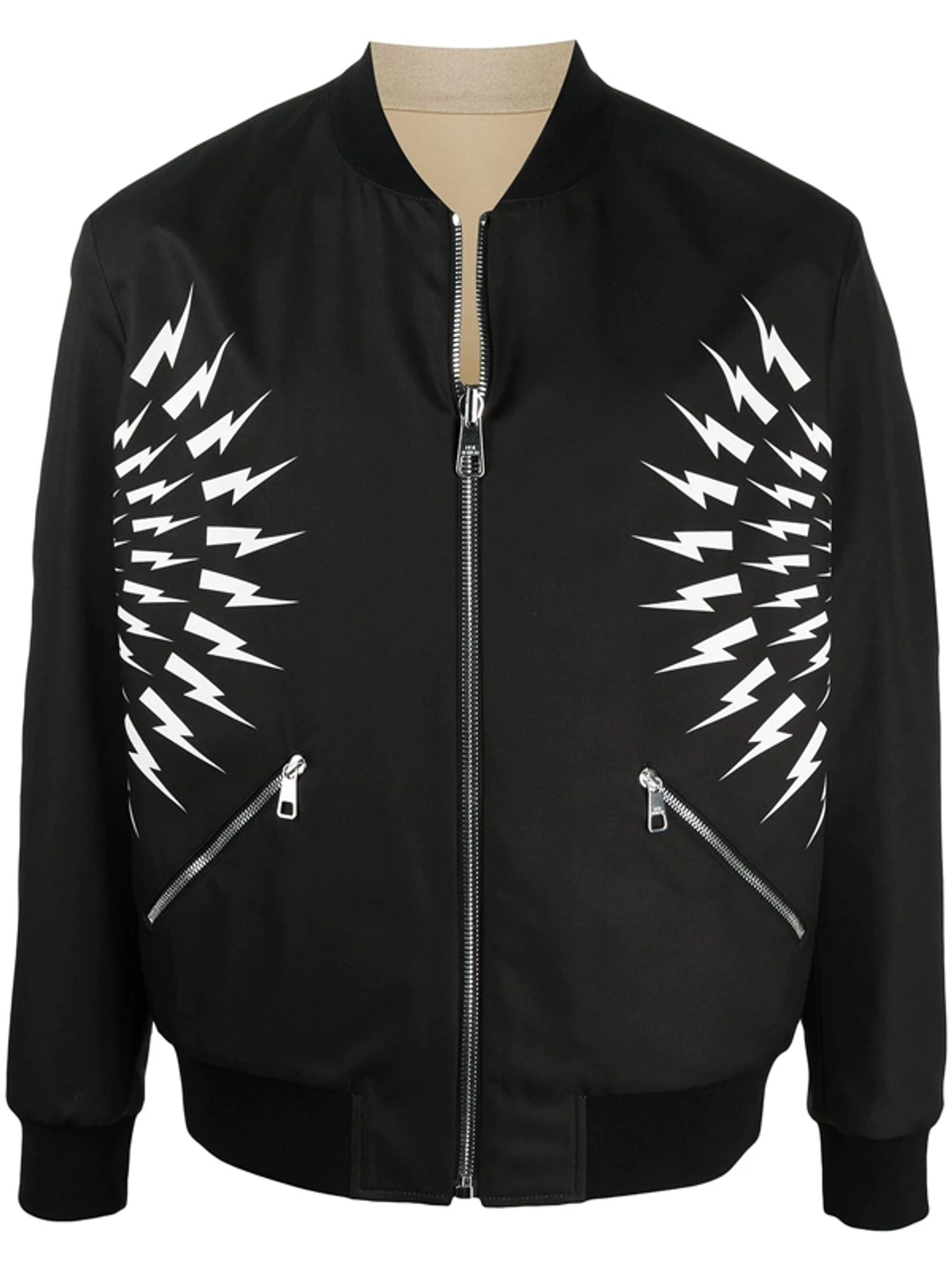 Neil Barrett Lightning Bolt Printed Jacket In Black