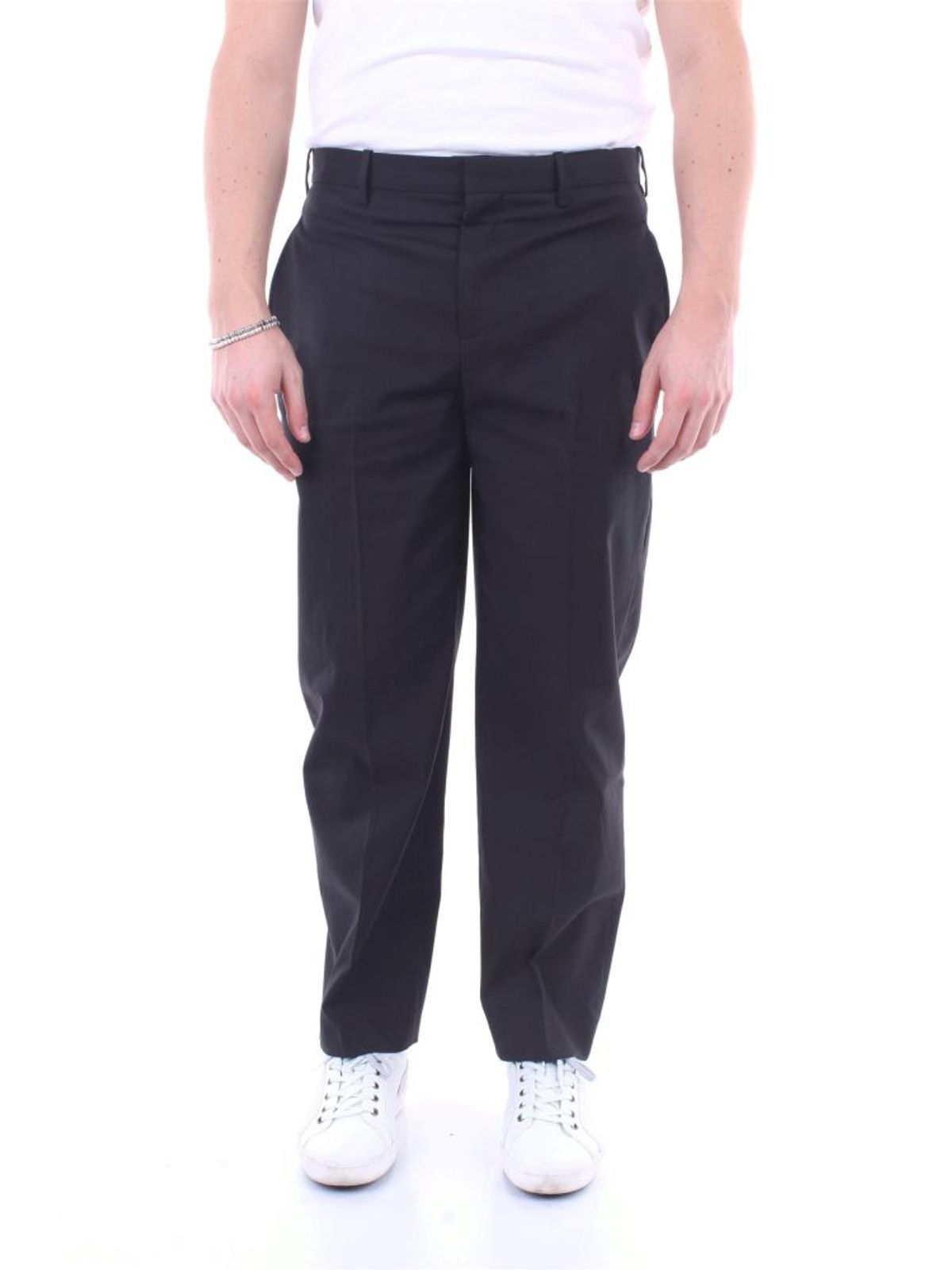 Neil Barrett Neil Barrett Mens Bpa770n073nero Black Cotton Pants