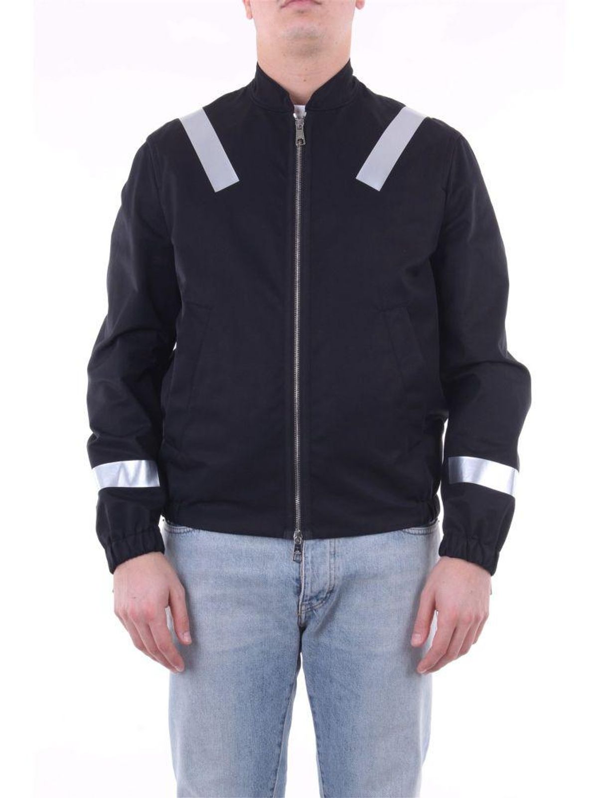 Neil Barrett Neil Barrett Mens Bsp327vg094neroeargento Black Cotton Outerwear Jacket