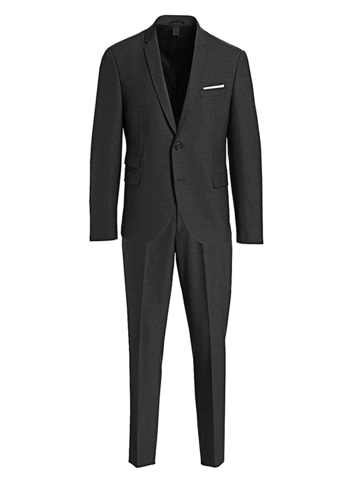 Neil Barrett Mens Slim-fit Narrow Notch Single-breasted Virgin Wool-blend Suit In Charcoal